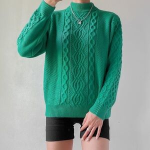 Green Cable Knit / Fisherman Sweater